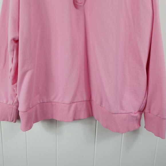 Adidas Womens Pink Pull Over Mock Neck Sweatshirt Quarter Zip Size 1X - Picture 6 of 11